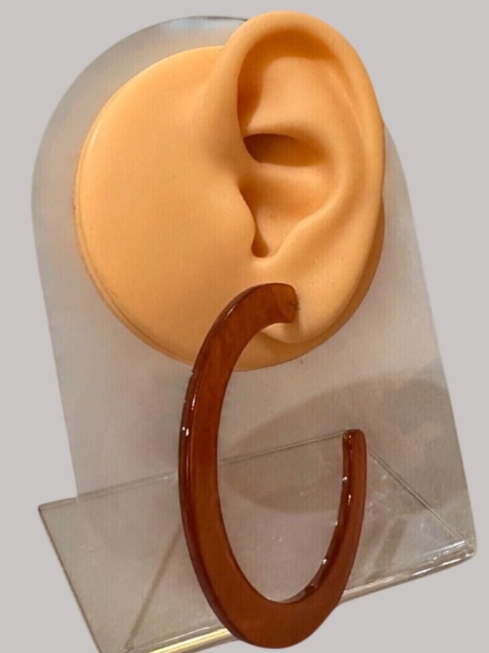 Hoops Earrings Orange Glitter Acrylic Lightweight Casual Wear Women NWOT